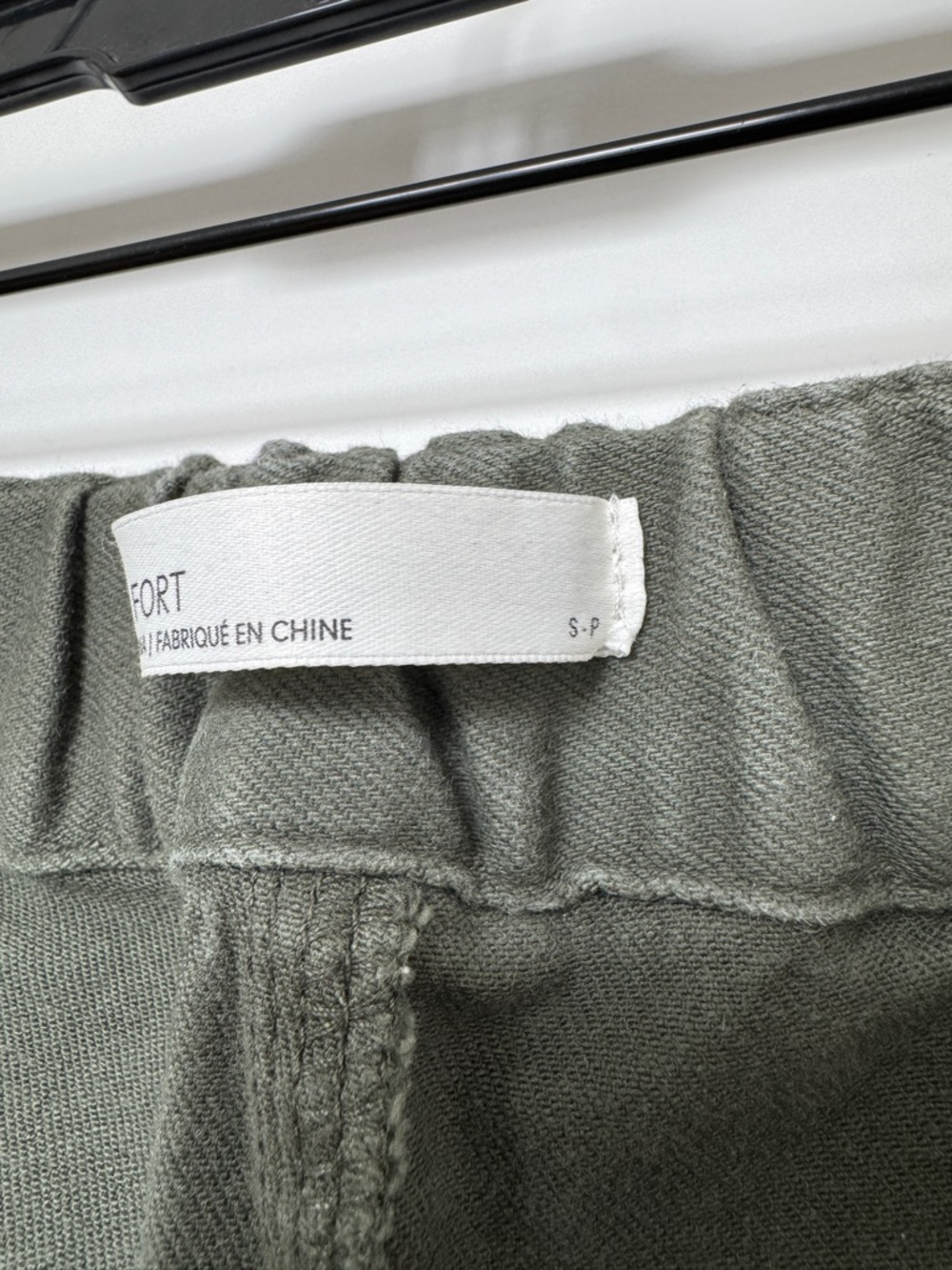 Oak + Fort Cropped Length Twill Wide Leg Pants - Thyme - Picture 4 of 6